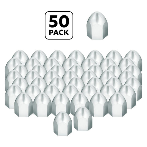 1" X 1 5/8" Chrome Plastic Bullet Nut Cover - Push-On (50-Pack)