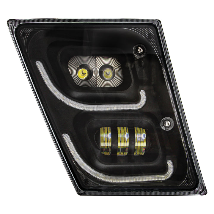 "Blackout" High Power LED Fog Light With LED DRL &amp; Position Light For 2003-2017 Volvo VN/VNL - Passenger