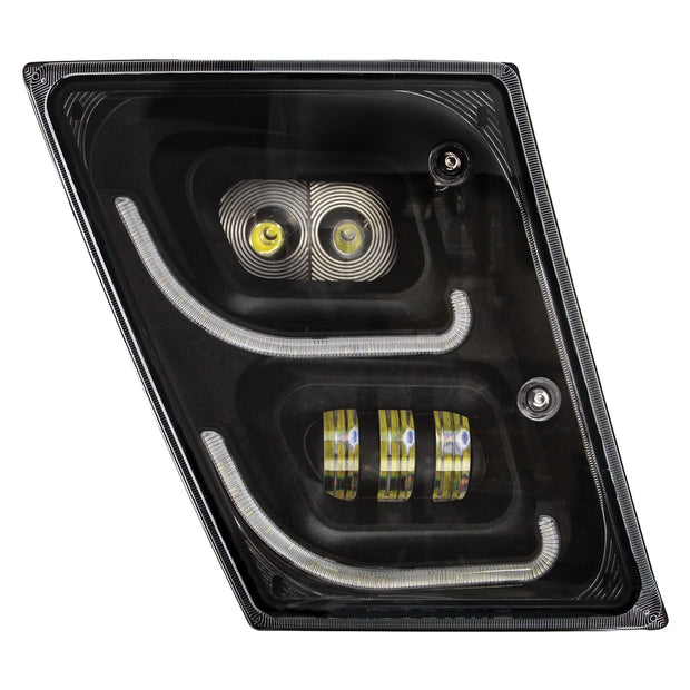 "Blackout" High Power LED Fog Light With LED DRL & Position Light For 2003-2017 Volvo VN/VNL - Passenger
