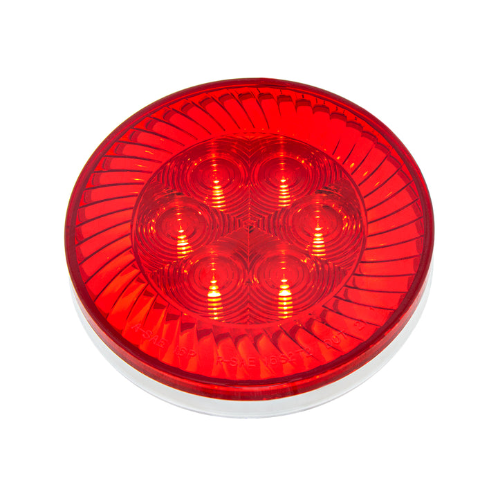 16 LED 4" Round Turbine Light (Stop, Turn &amp; Tail) - Red LED/Red Lens