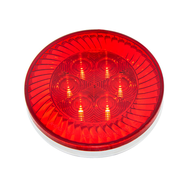 16 LED 4" Round Turbine Light (Stop, Turn & Tail) - Red LED/Red Lens