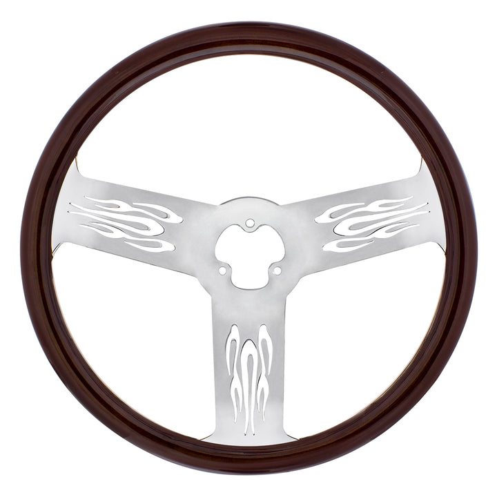 18" Wood Steering Wheel - Firestorm