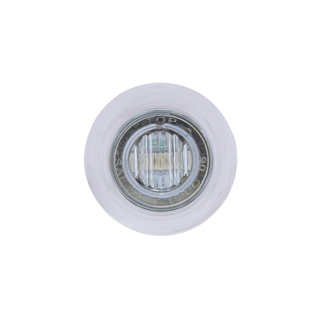 3 LED Dual Function 3/4" Mini Auxiliary/Utility Light With Bezel &amp; Washer - Amber LED/Clear Lens