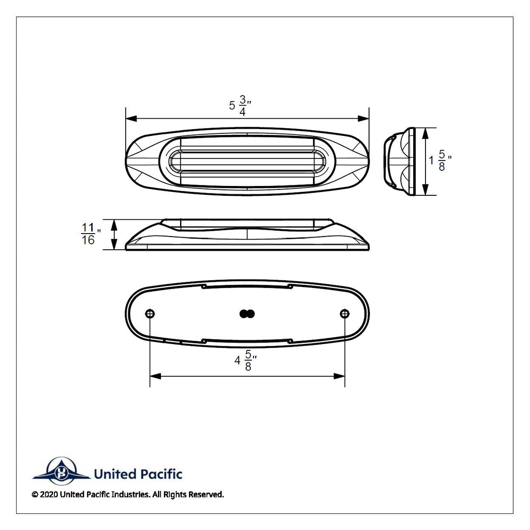 4 LED LIGHTTRACK Light (Clearance/Marker) - Amber LED/Clear Lens