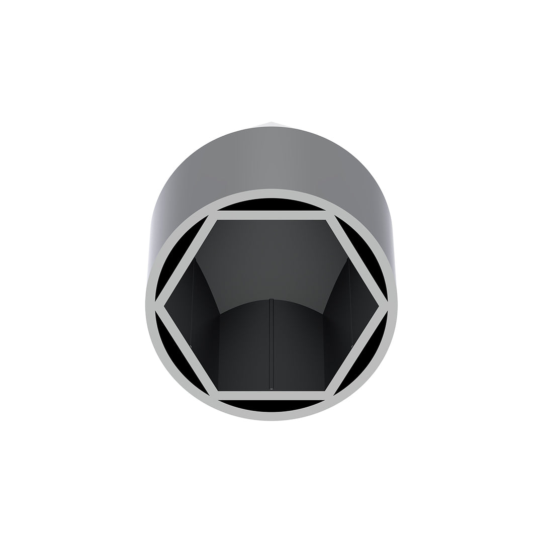1-1/2" x 4-1/8" Chrome Plastic Spike Nut Covers - Push-On (10-Pack)