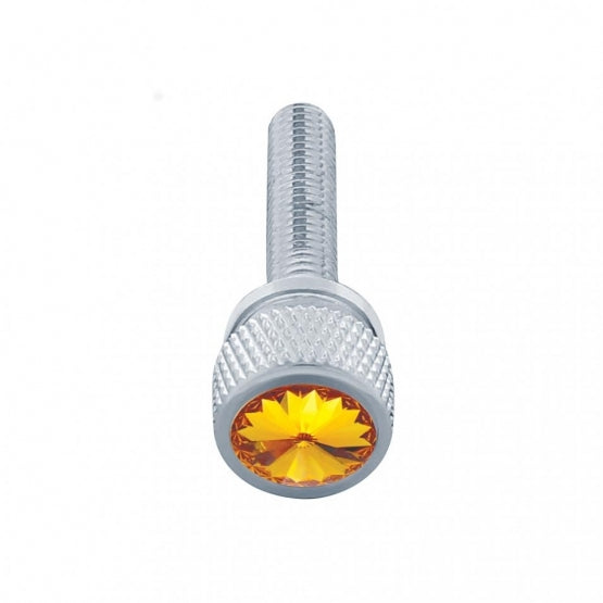 1-3/16" Long M6-1.0 Dash Screw With Crystal For Kenworth - Amber Crystal(12-Pack)