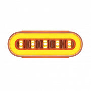 22 LED 6" Oval Clear Lens With Halo Insert GloLight Light Kit - Amber LEDs/Amber Insert (Each)