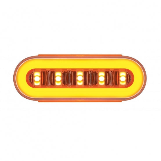 22 LED 6" Oval Clear Lens With Halo Insert GloLight Light Kit - Amber LEDs/Amber Insert (Each)