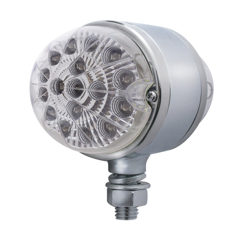 17 LED Dual Function Reflector Double Face Light - Amber & Red LED/Clear Lens