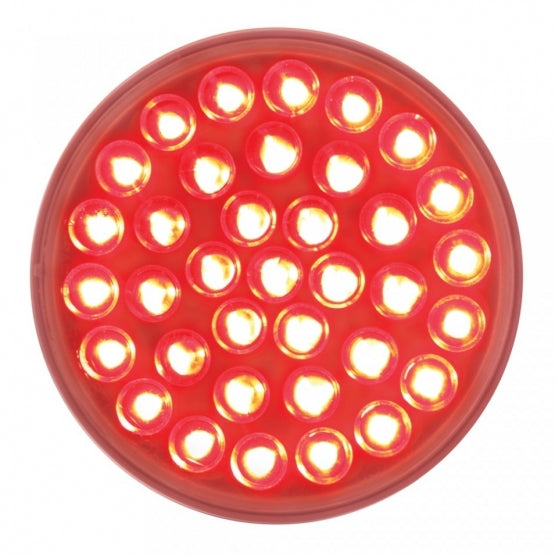 36 LED 4" Round Light (Stop, Turn &amp; Tail) - Red/Clear Lens