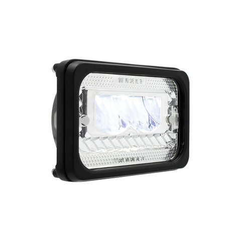 ULTRALIT - Heated 4" X 6" LED Headlight With Glass Lens & Aluminum Housing - High Beam - Chrome
