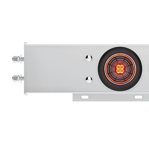 2-1/2" Bolt Pattern SS Spring Loaded Bar With 6X 4" 13 LED Abyss Lights - Red LED/Clear Lens (Pair)