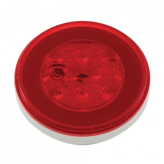 21 LED 4" Round GloLight (Stop, Turn &amp; Tail) - Red LED/Red Lens