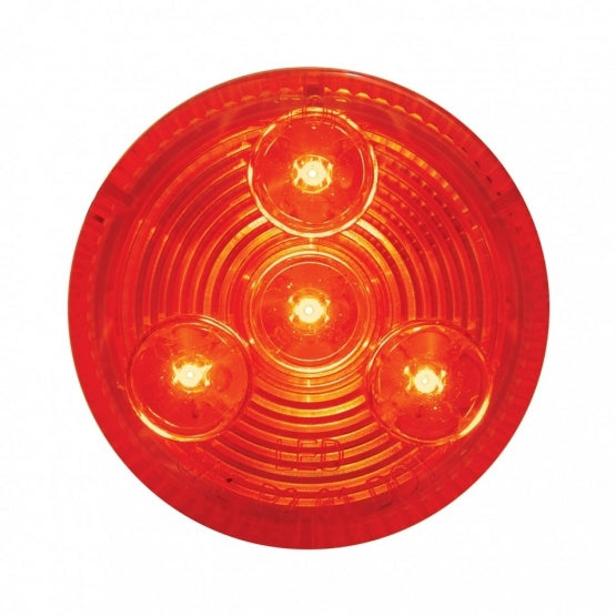 4 LED 2-1/2" Round Low Profile Light (Clearance/Marker) - Red LED/Red Lens
