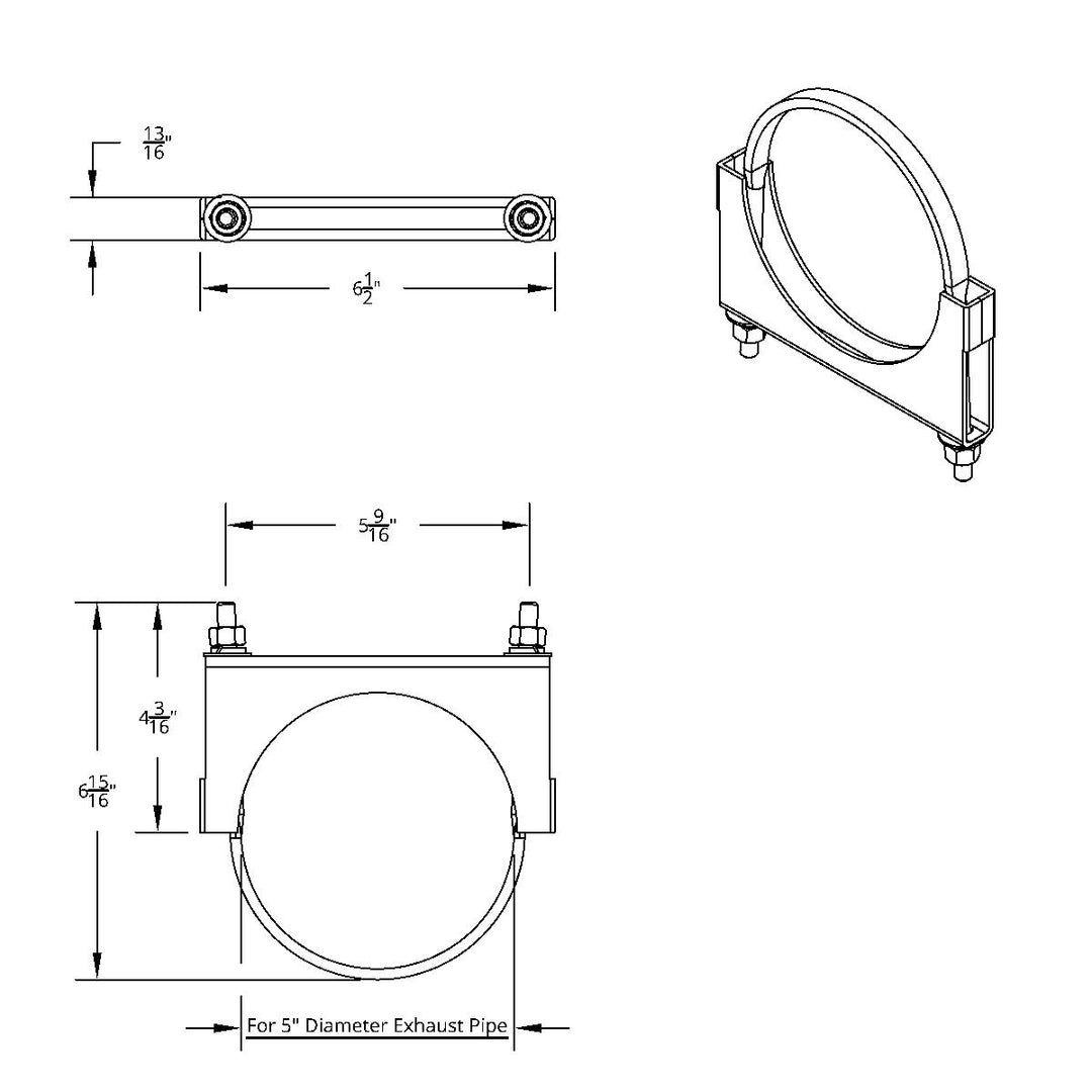 5" Stainless U-Bolt Exhaust Clamp