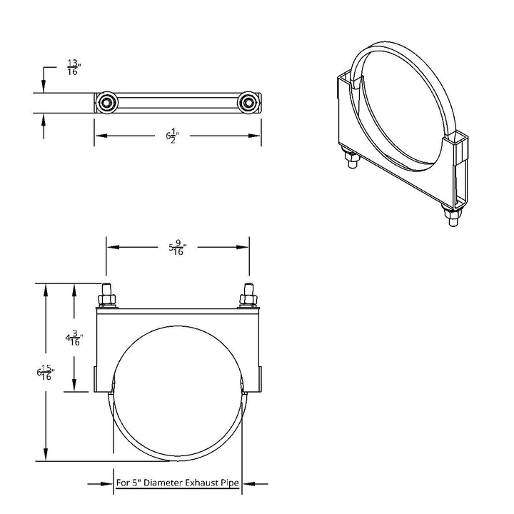 5" Stainless U-Bolt Exhaust Clamp