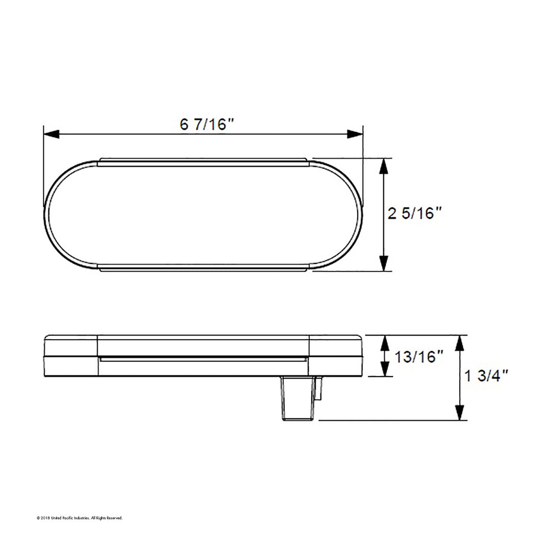 22 LED 6" Oval GloLight (Stop, Turn &amp; Tail) - Red LED/Clear Lens