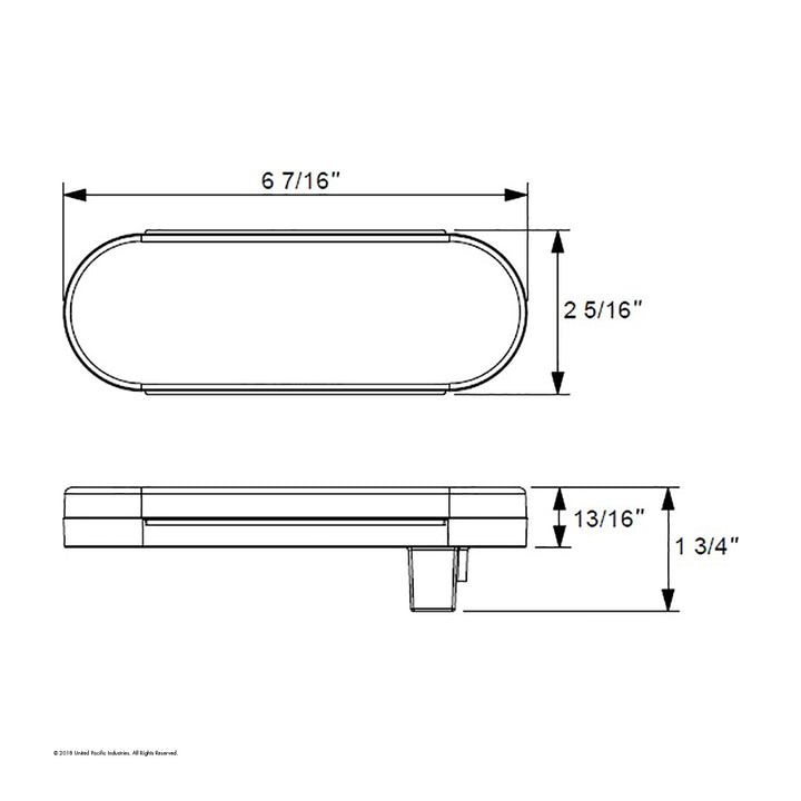 22 LED 6" Oval GloLight (Stop, Turn &amp; Tail) - Red LED/Clear Lens