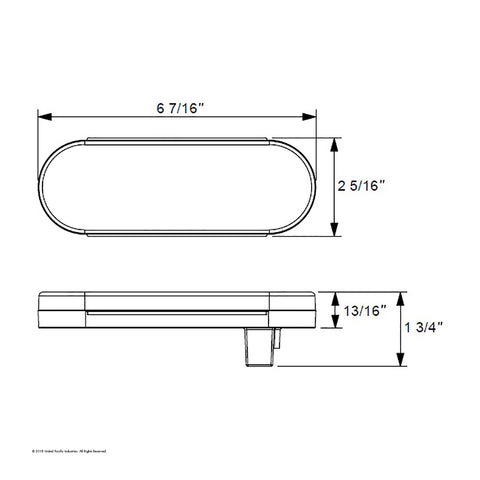 22 LED 6" Oval GloLight (Stop, Turn & Tail) - Red LED/Clear Lens
