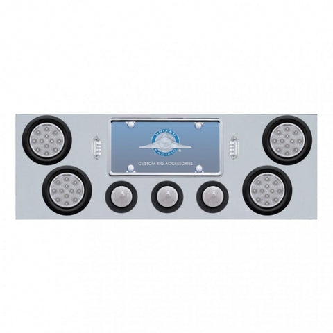 SS Rear Center Panel With 4X 12 LED 4" Reflector Light & 3X 13 LED 2-1/2" Beehive Light -Red LED/Clear Lens