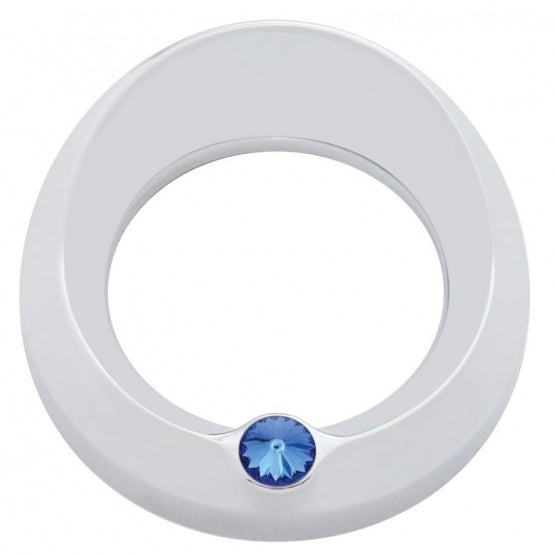 Signature Series Gauge Bezel With Visor & Crystal For 3-3/4" DIA Speed/Tachometer Gauge - Blue Crystal