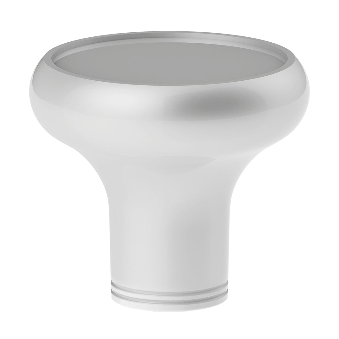 Deluxe Aluminum Screw-On Air Valve Knob With Multi-Color Glossy Tractor Sticker - Pearl White