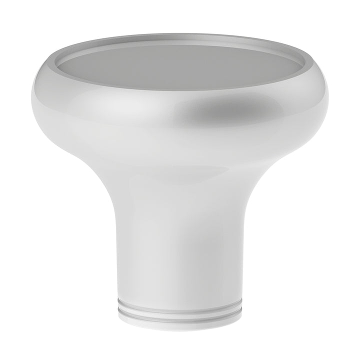 Deluxe Aluminum Screw-On Air Valve Knob With Multi-Color Glossy Tractor Sticker - Pearl White