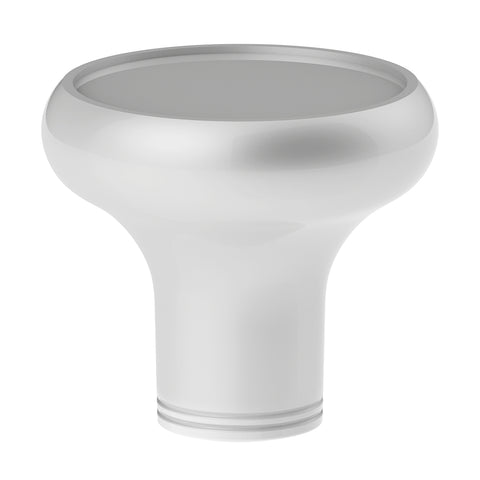 Deluxe Aluminum Screw-On Air Valve Knob With Multi-Color Glossy Tractor Sticker - Pearl White