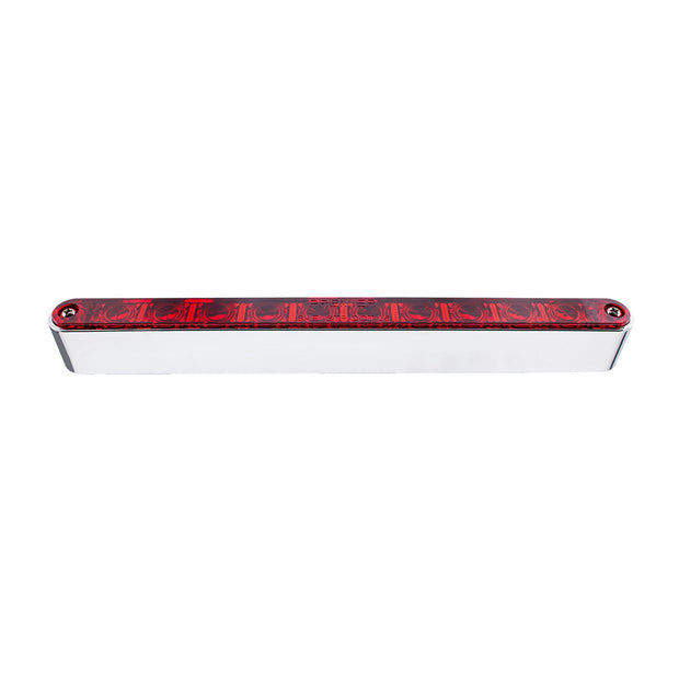 10 LED 9" Split Turn Function Light Bar With Bezel - Red LED/Red Lens