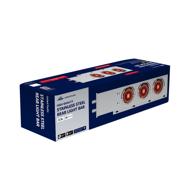 2-1/2" Bolt Pattern SS Spring Loaded Bar With 6X 4" 13 LED Abyss Lights - Red LED/Clear Lens (Pair)