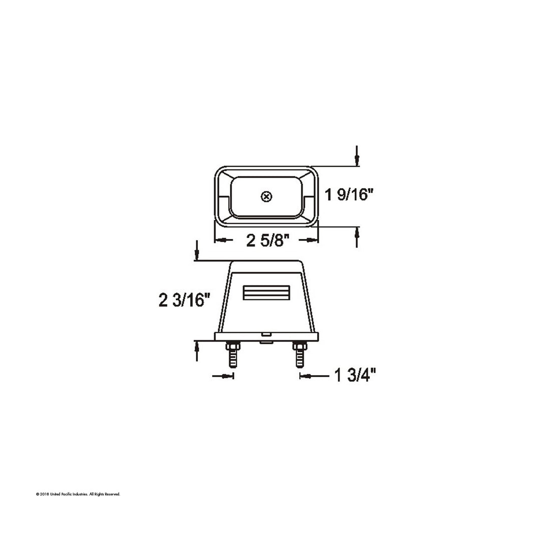 Gray Rectangular License Light