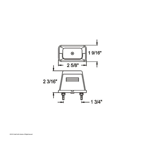 Gray Rectangular License Light