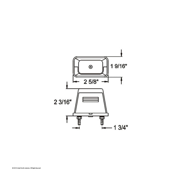 Gray Rectangular License Light