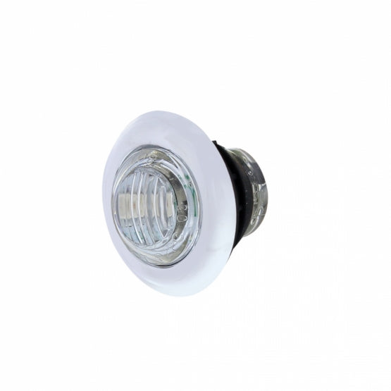 3 LED Dual Function 3/4" Mini Light With Bezel (Clearance/Marker) - Red LED/Clear Lens