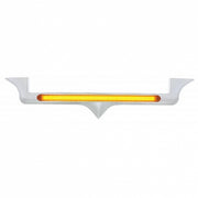 Chrome Hood Emblem Trim With 24 LED GloLight Bar For Kenworth - Amber LED/Amber Lens