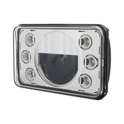 ULTRALIT - 4" X 6" LED Headlight With Dual Function 6 Amber LED Position Lights - High Beam