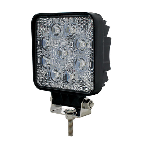9 High Power LED 4-1/4" Square "Competition Series" Work Light - Flood