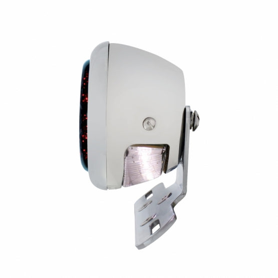 Chrome Motorcycle Rear Fender LP Bracket With 1933-36 Ford Style LED Tail Light
