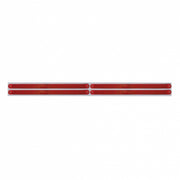 Chrome Top Mud Flap Plate With Four 14 LED 12" Light Bars - Red LED/Red Lens (Each)
