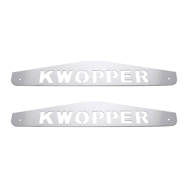 4" X 24" Chrome Kwopper Bottom Mud Flap Plate - Bolt Thru (Card of 2)
