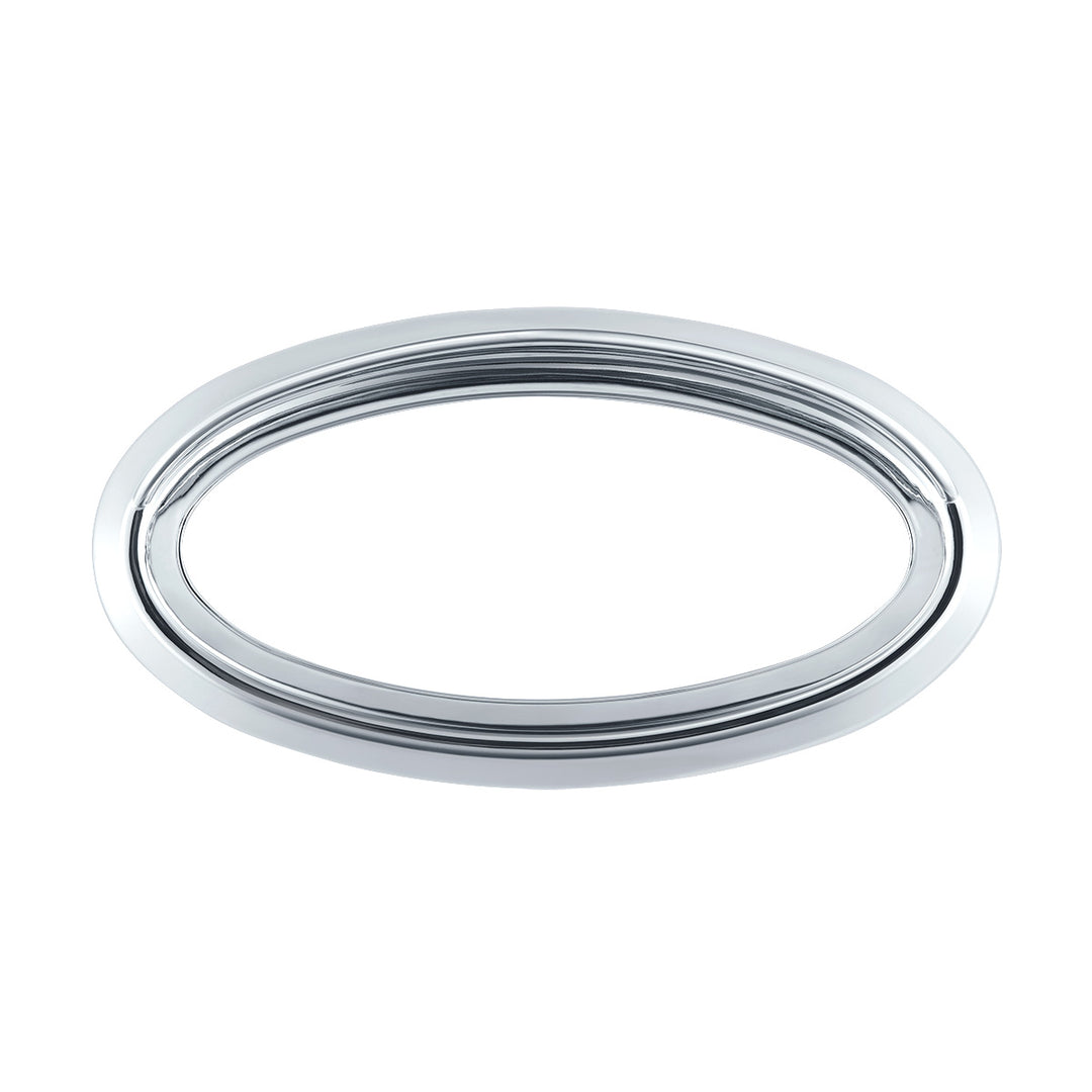 Chrome Plastic Bezels With Visor For 3" X 1-1/8" Peterbilt Door Emblem (Card of 2)