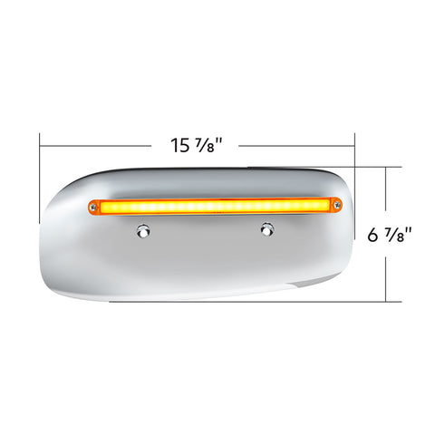24 LED GloLight Rear Headlight Housing Cover For 2008-2023 Peterbilt 389 (Passenger)- Amber LED/Lens