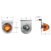 Dual Function Glass Watermelon Light With Stainless Steel Light Bracket Kit With LED Bulb-Amber