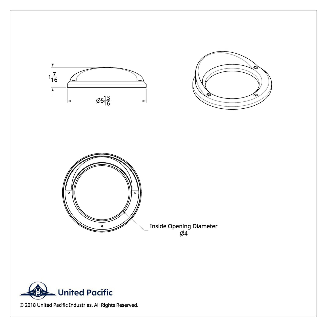 4" Light Bezel With Visor United Pacific 10483