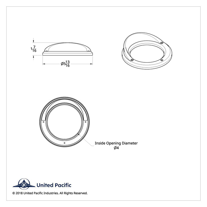 4" Light Bezel With Visor United Pacific 10483