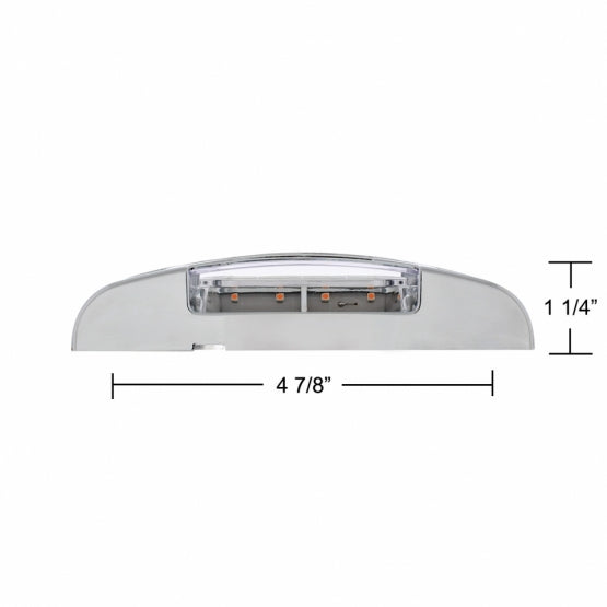 16 LED Reflector Light (Clearance/Marker) With Chrome Bezel - Amber LED/Clear Lens