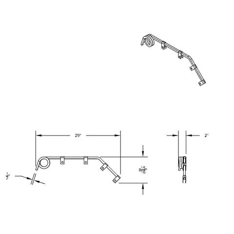 Black Angled Mud Flap Hangers - 2 Coils (Pair)