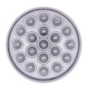 19 LED 4" Round Double Fury Light (Stop, Turn, Tail) With Warning Light - Red & Amber LED/Clear Lens