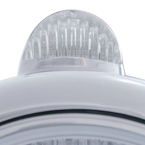 Stainless Steel Guide 682-C Headlight 6014 & Dual Mode LED Signal - Clear Lens