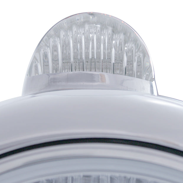 Stainless Steel Guide 682-C Headlight 6014 & Dual Mode LED Signal - Clear Lens